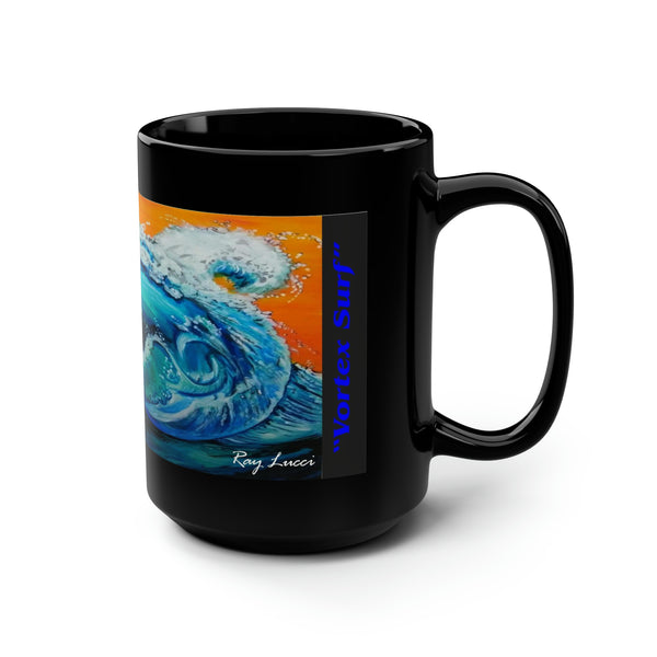 Vortex Surf Black Mug, 15oz