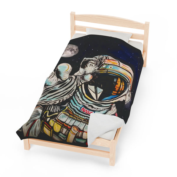 Space Man Velveteen Plush Blanket