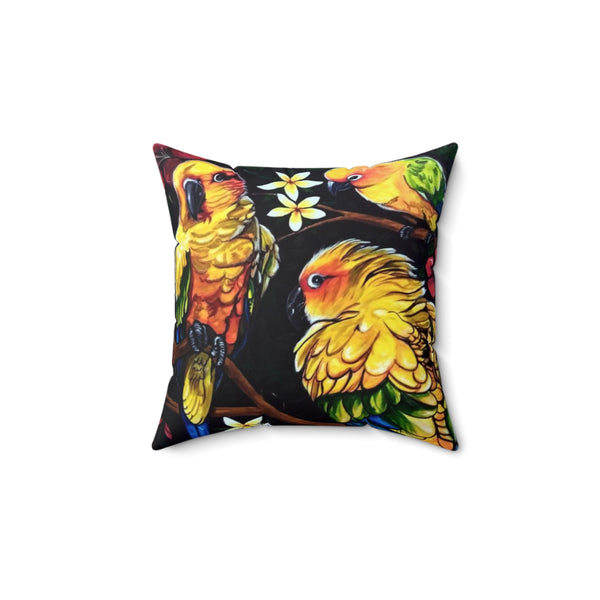 Birds in Paradise Square Pillow