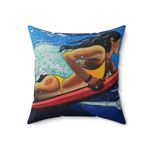 Surf Girl Square Pillow