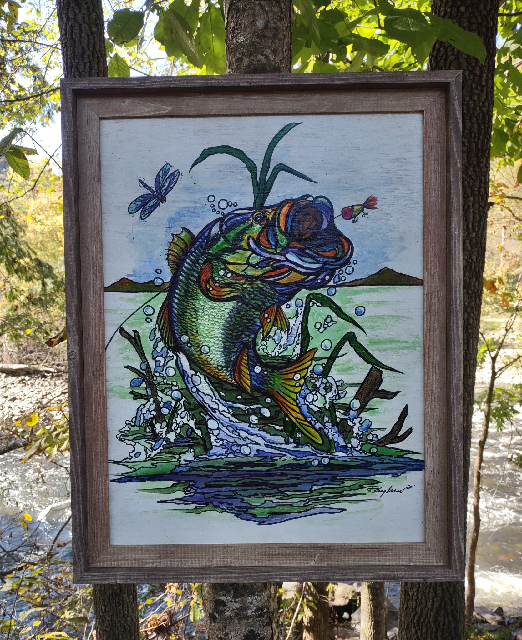 Large Mouth Bass Painting