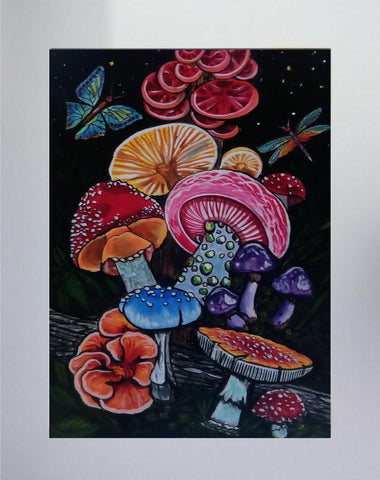 "Midnight Mushrooms" Print