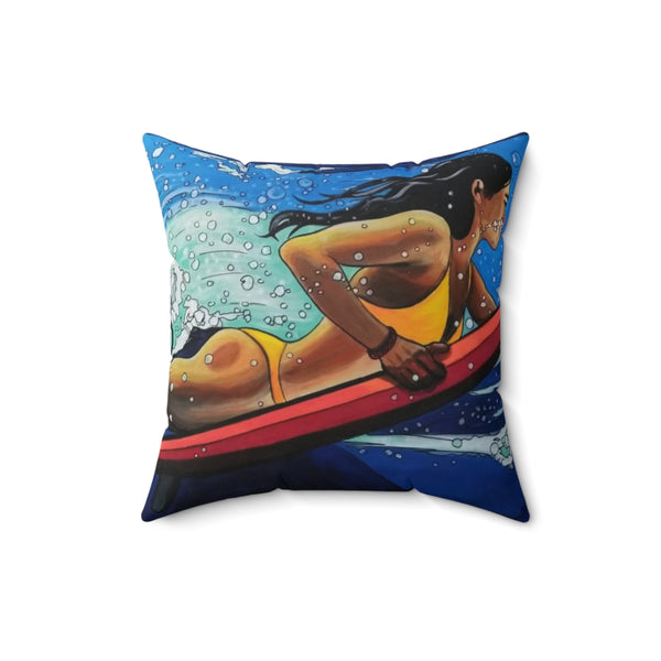 Surf Girl Square Pillow