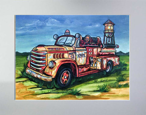 Old Red Firetruck Print